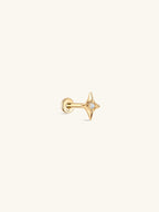 14K Solid Gold Dazzling Star Flare Ear Studs