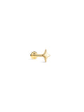 14K Solid Gold Glossy Star Ear Piercing Stud