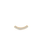 14K Solid Gold Pave Crescent Ear Stud for Piercing