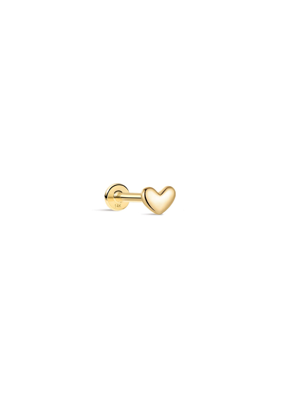 14K Solid Gold Sweetheart Ear Studs