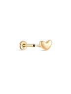 14K Solid Gold Sweetheart Ear Studs