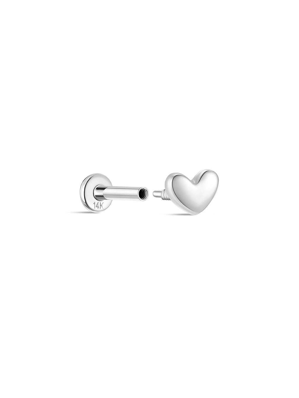 14K Solid Gold Sweetheart Ear Studs