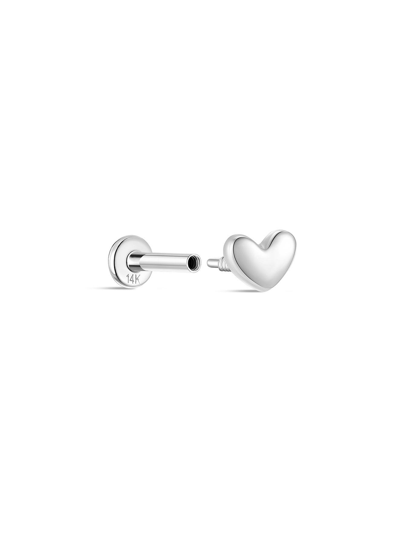 14K Solid Gold Sweetheart Ear Studs