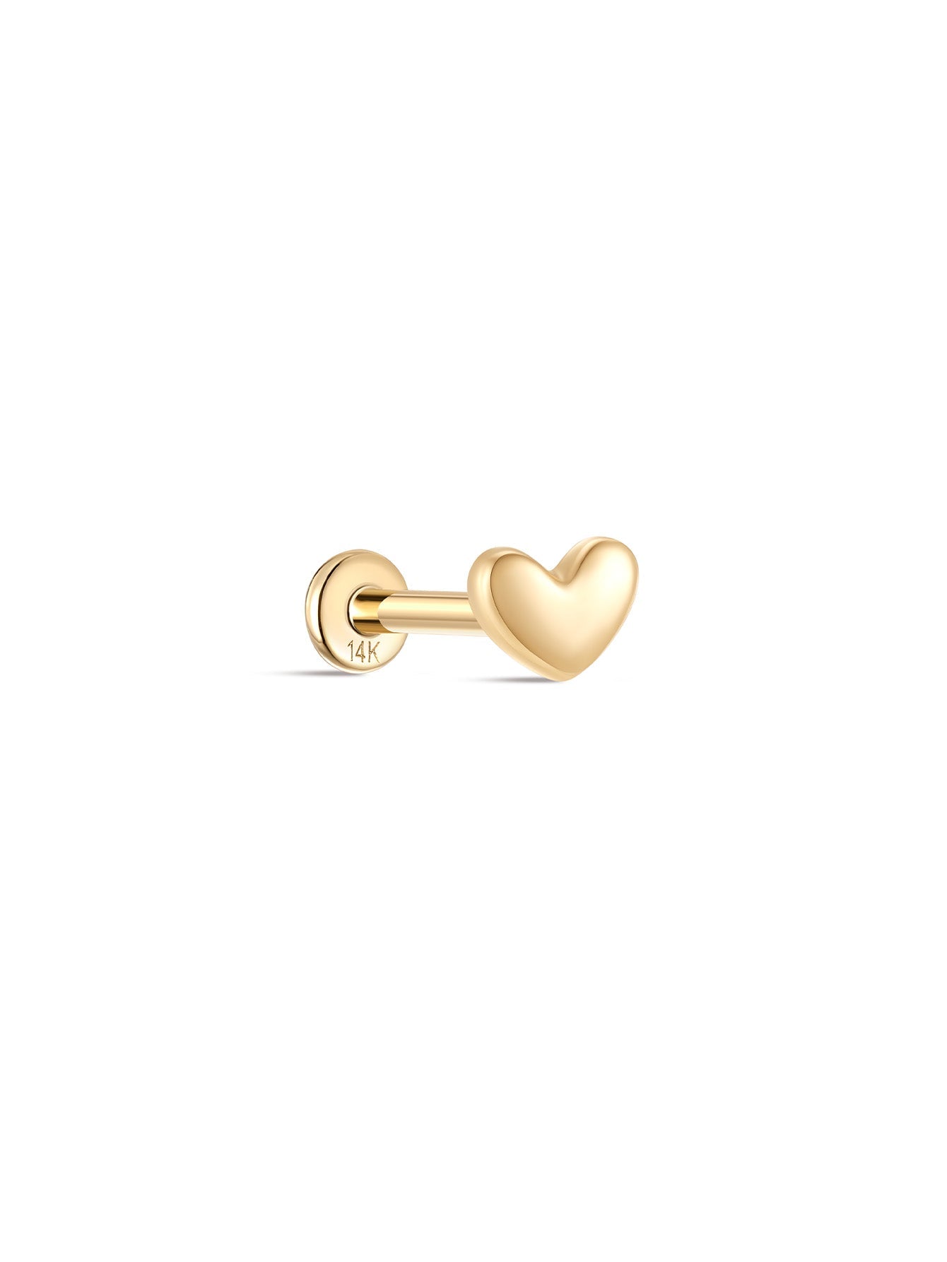 14K Solid Gold Sweetheart Ear Studs