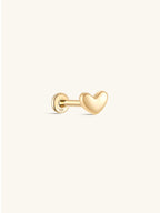14K Solid Gold Sweetheart Ear Studs
