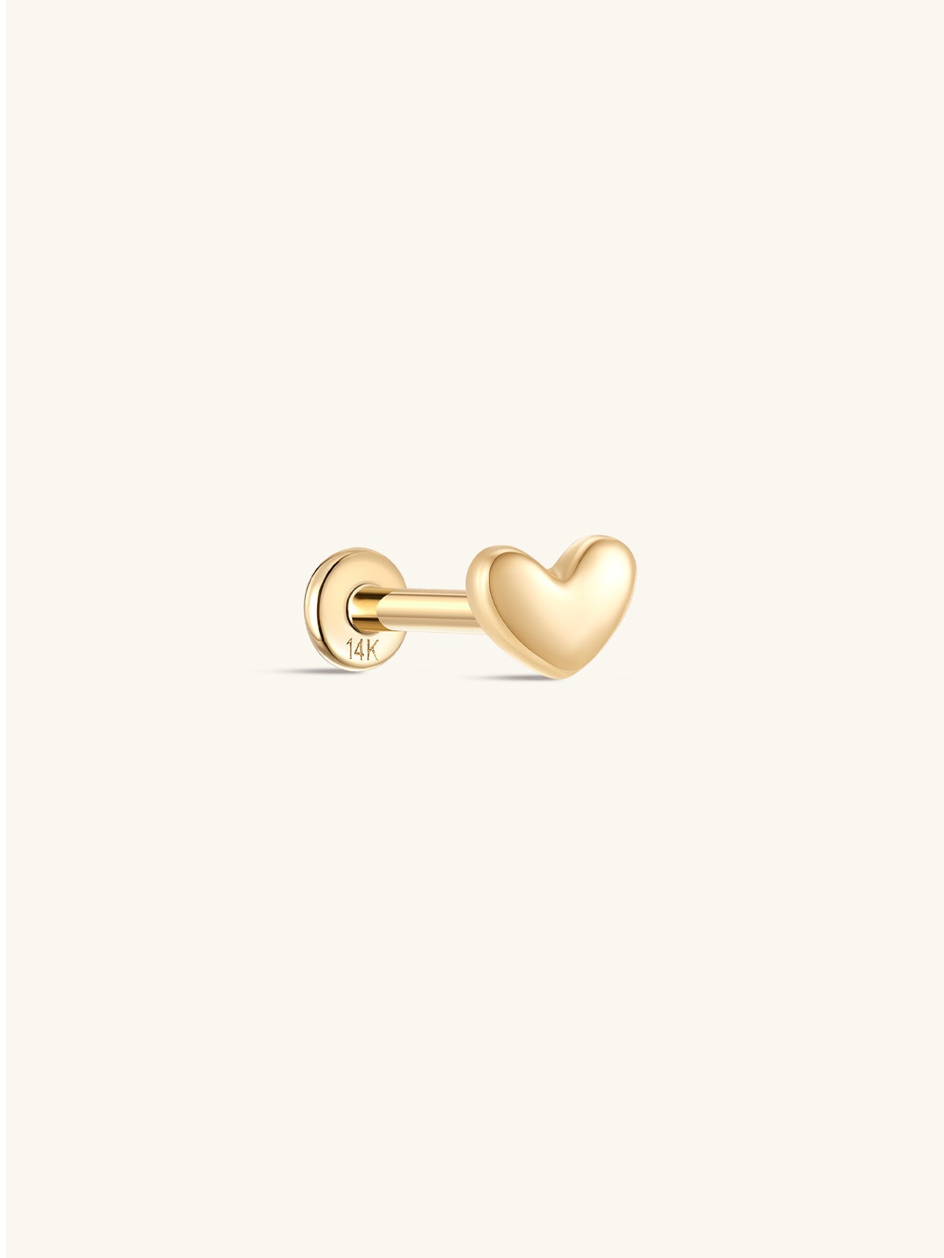 14K Solid Gold Sweetheart Ear Studs