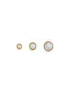 14K Solid Gold Opal Ear Studs for Piercing