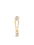 14K Solid Gold Double Bezel Flatback Stud Earrings