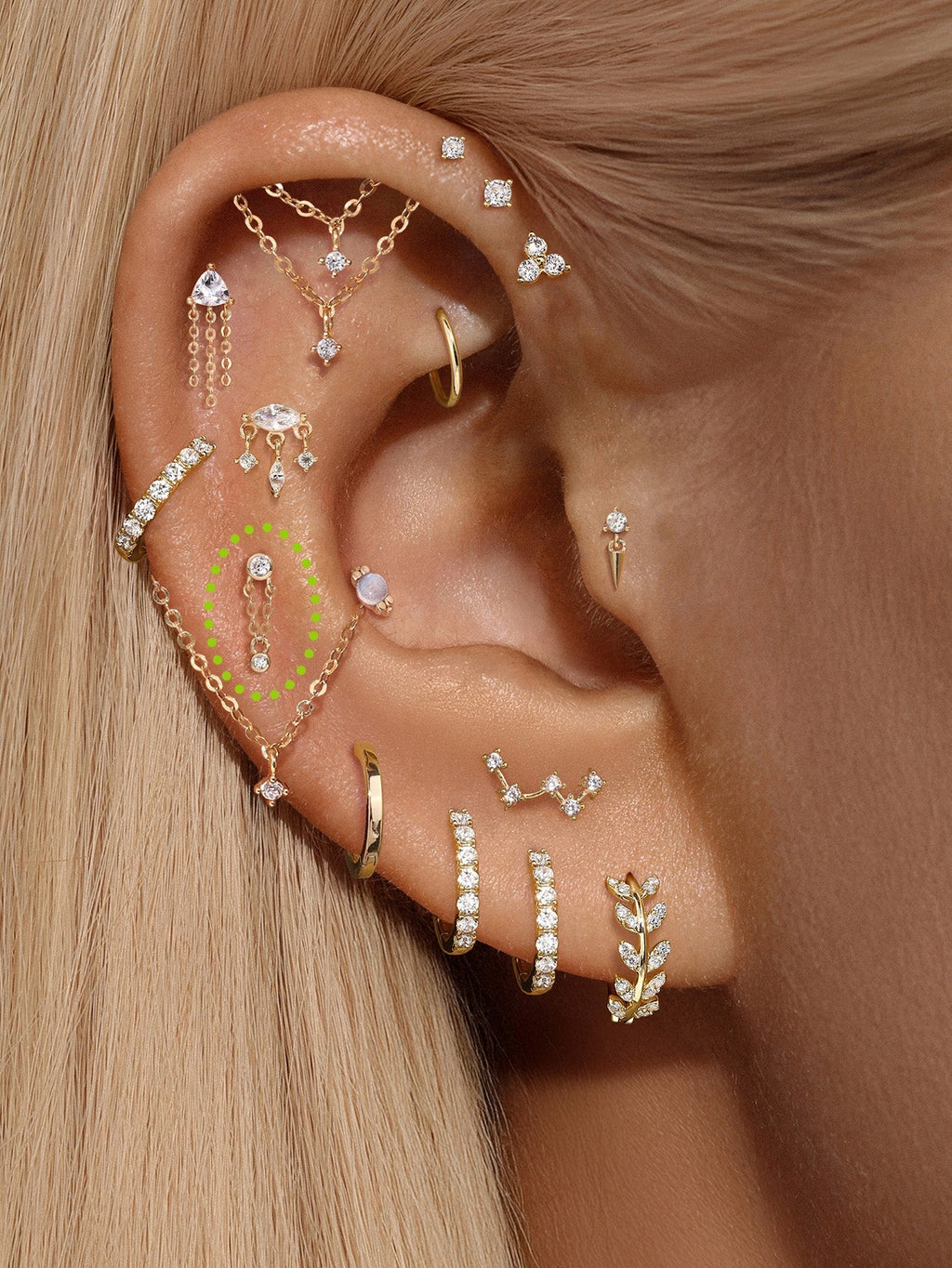 14K Solid Gold Double Bezel Flatback Stud Earrings