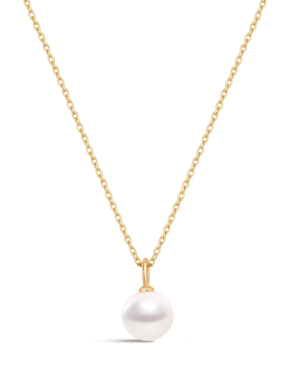 14K Gold Mini Pearl Pendant Necklace