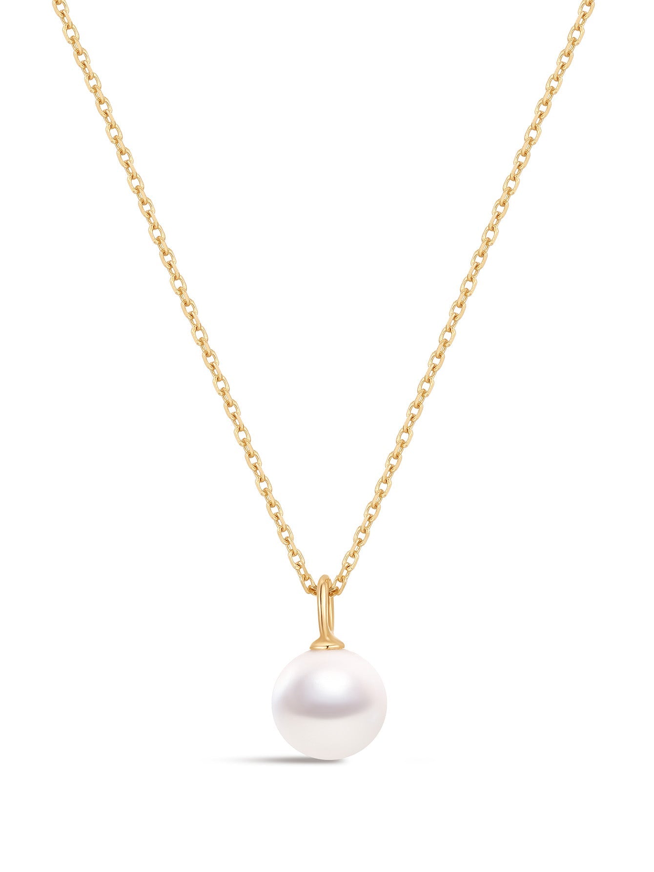 14K Gold Mini Pearl Pendant Necklace