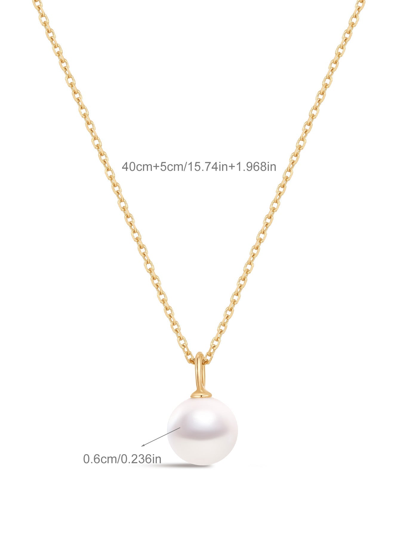 14K Gold Mini Pearl Pendant Necklace