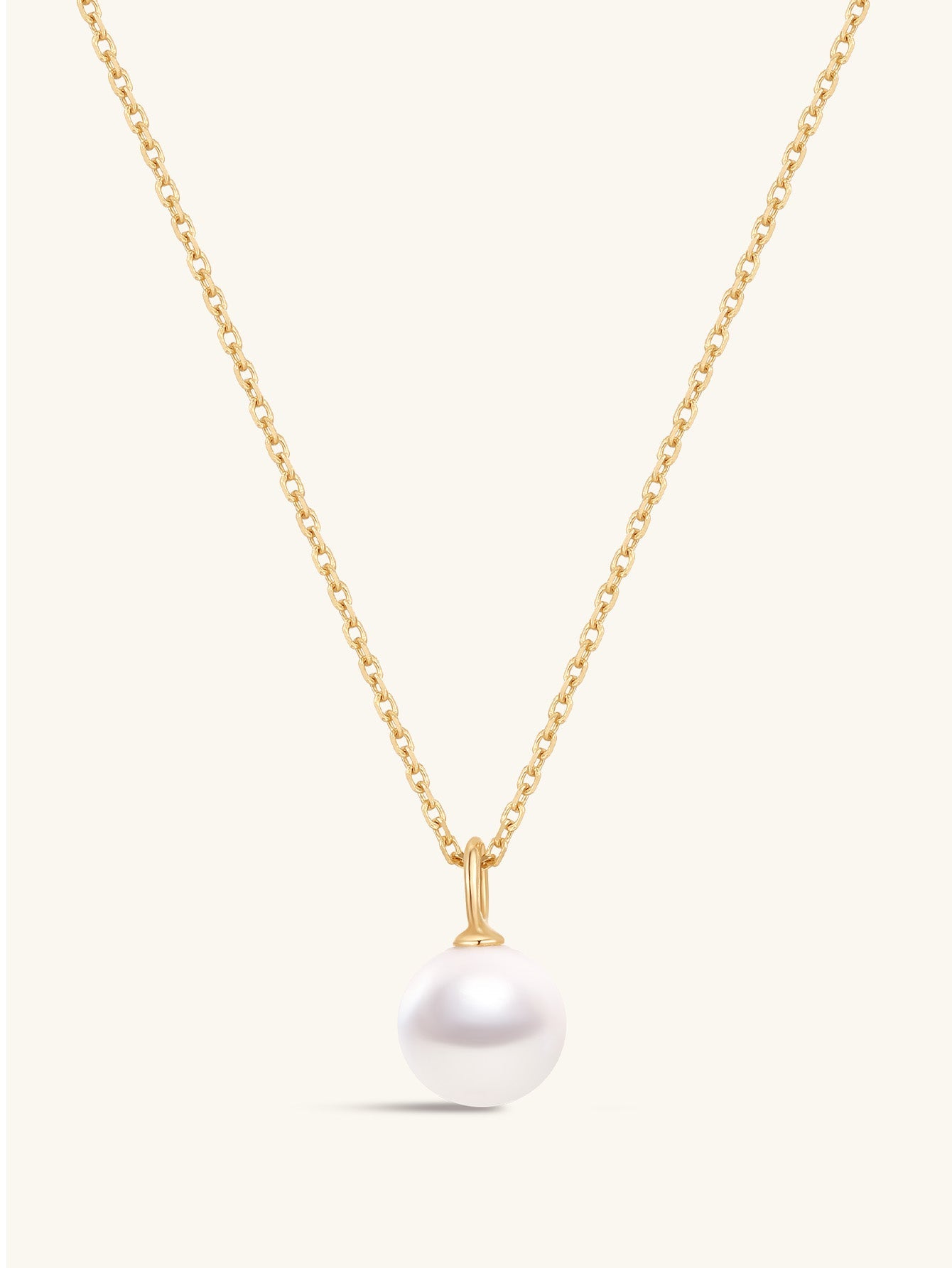 14K Gold Mini Pearl Pendant Necklace