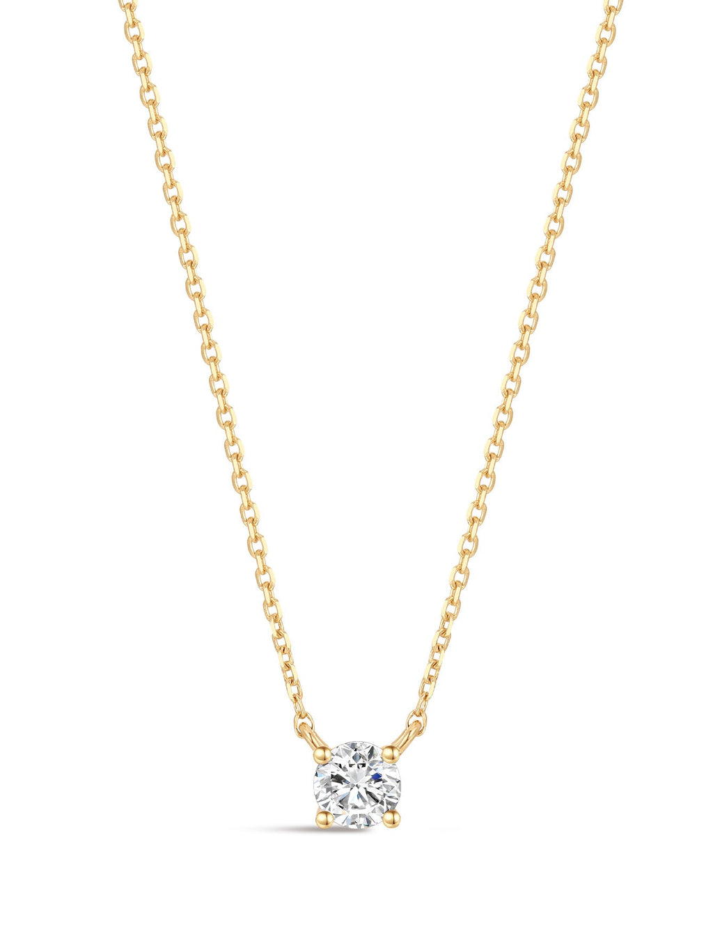 14K Solid Gold Mini Zircon Necklace