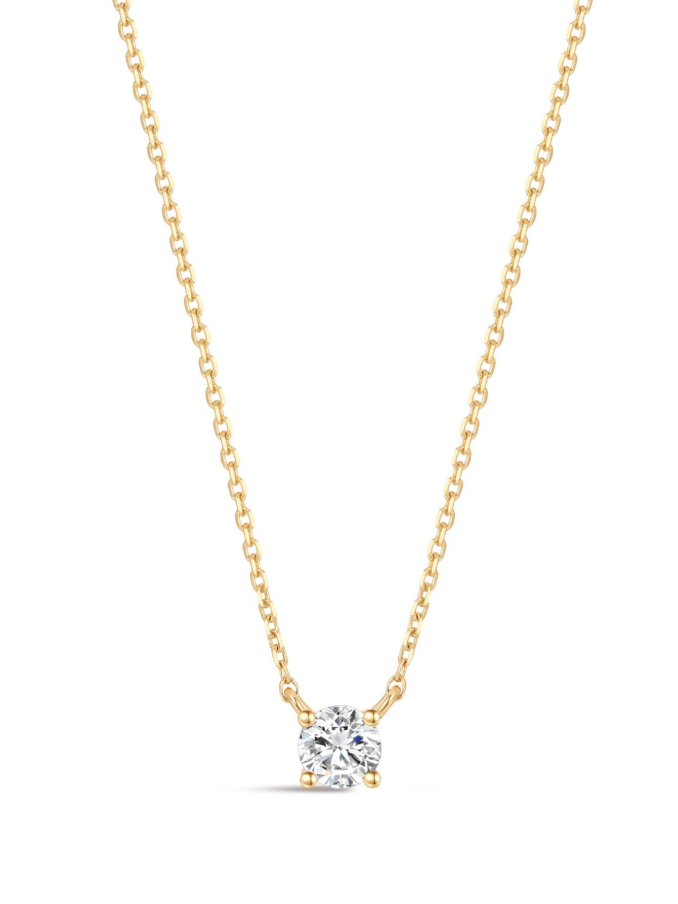 14K Solid Gold Mini Zircon Necklace
