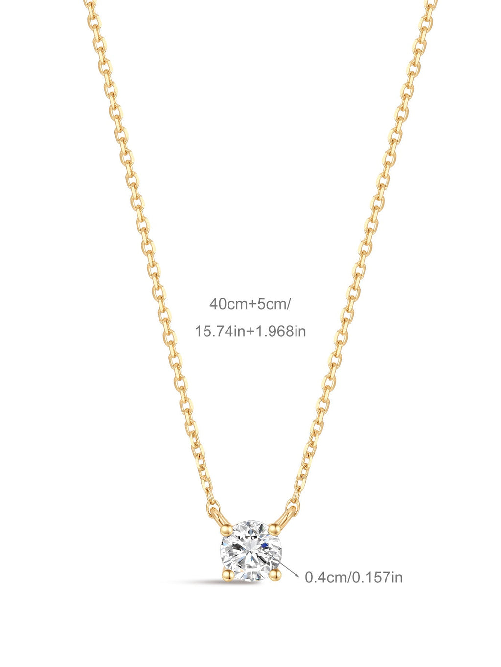 14K Solid Gold Mini Zircon Necklace