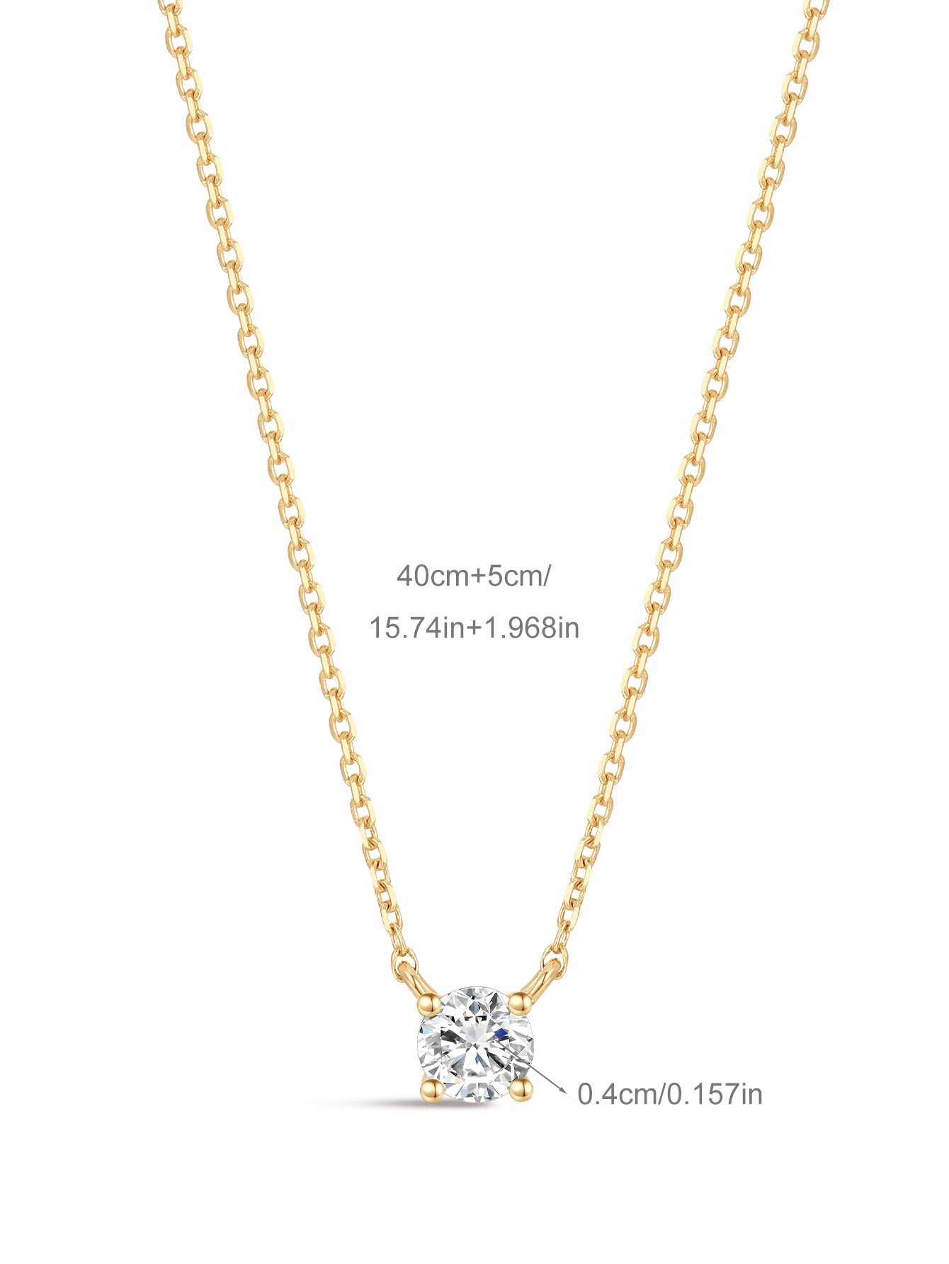 14K Solid Gold Mini Zircon Necklace