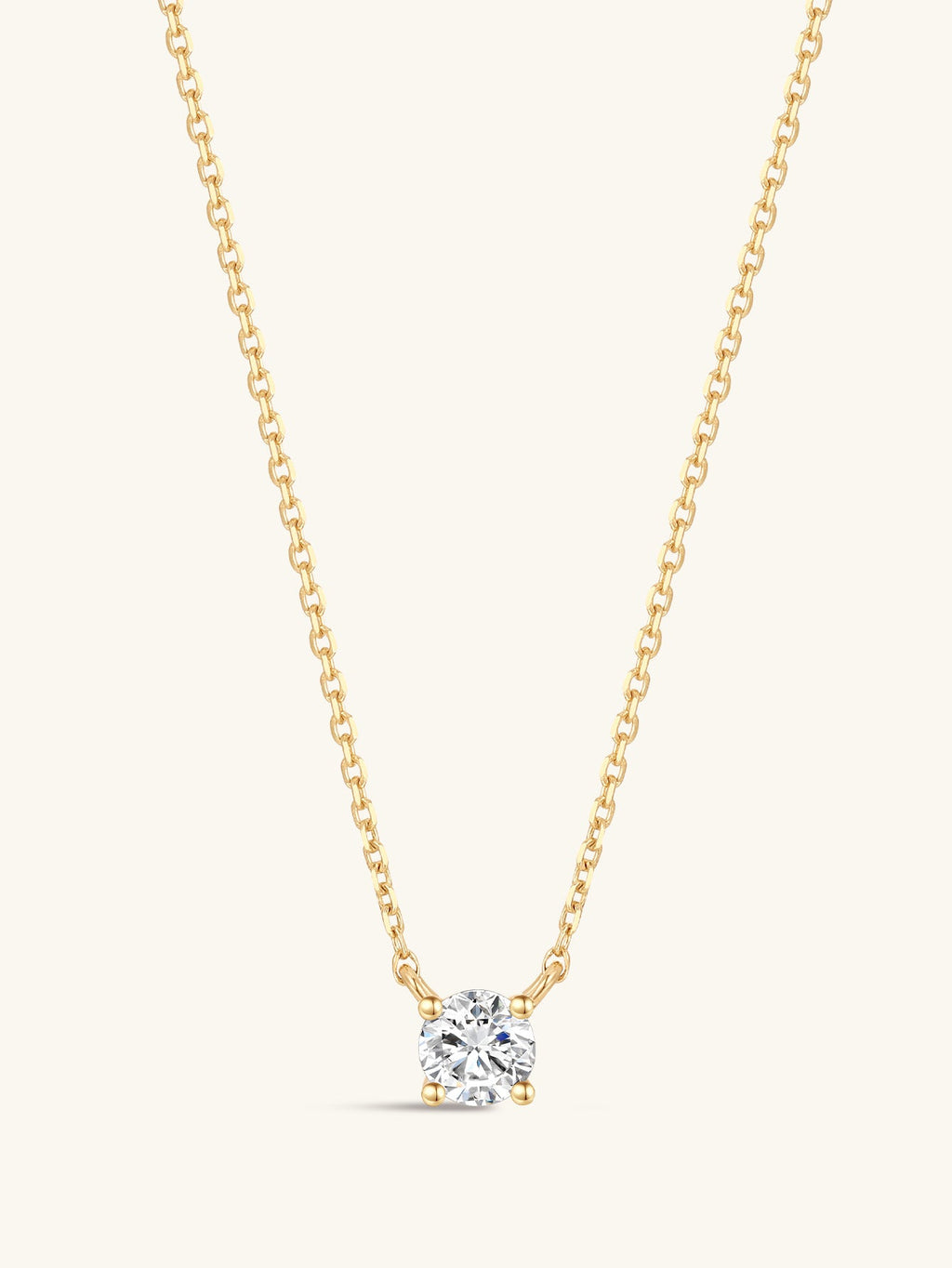 14K Solid Gold Mini Zircon Necklace