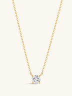 14K Solid Gold Mini Zircon Necklace