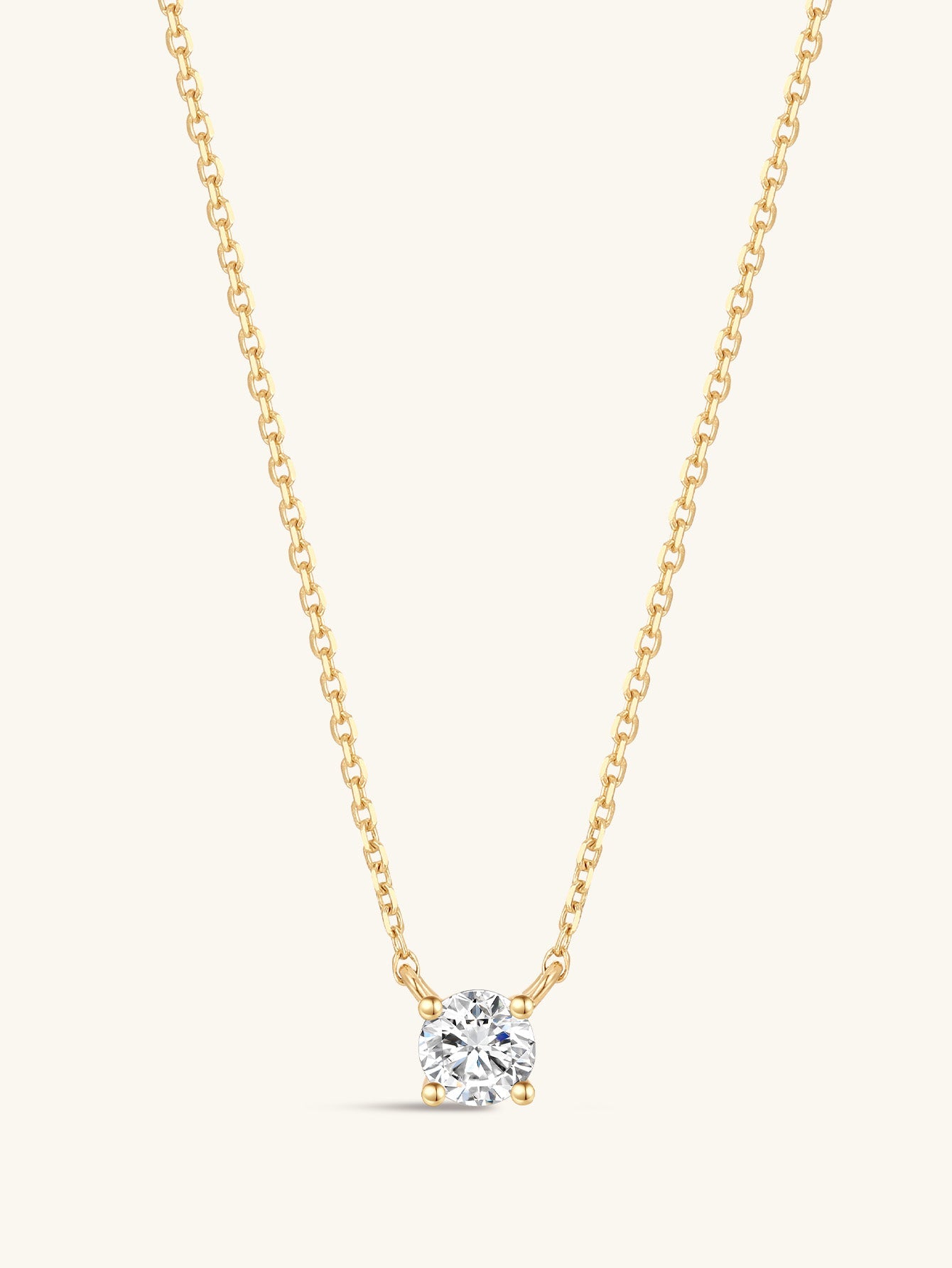 14K Solid Gold Mini Zircon Necklace