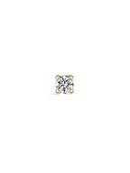 14K Solid Gold Mini Zircon Stud Earrings for Ear Piercing
