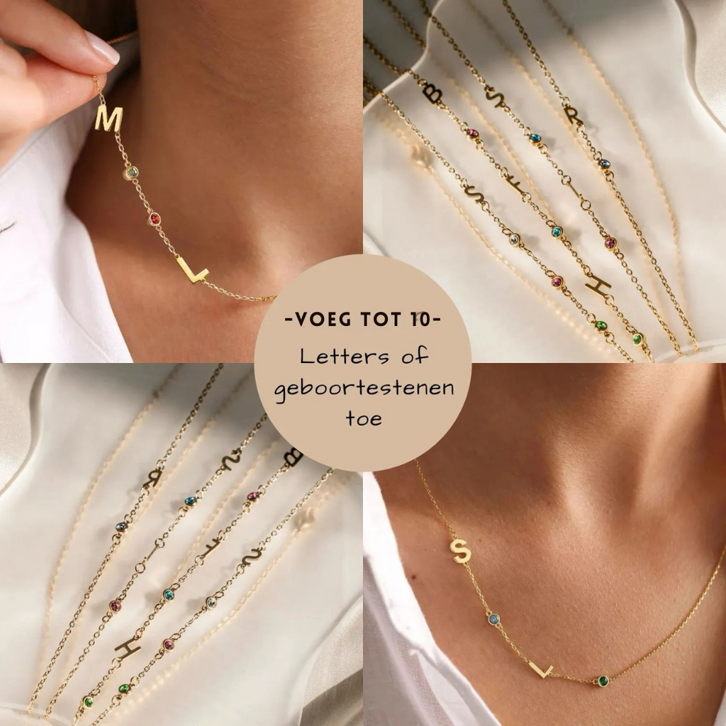 Personalized Birthstone Initial Necklace for Women