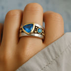 LLEWELYN | Sapphire Blue Crystal Ring