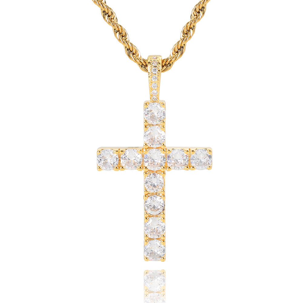 White Gold Cross Pendant Necklace