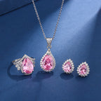 Pink Aria Teardrop Jewelry Set