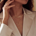 Gold Flat Link Curb Chain Necklace