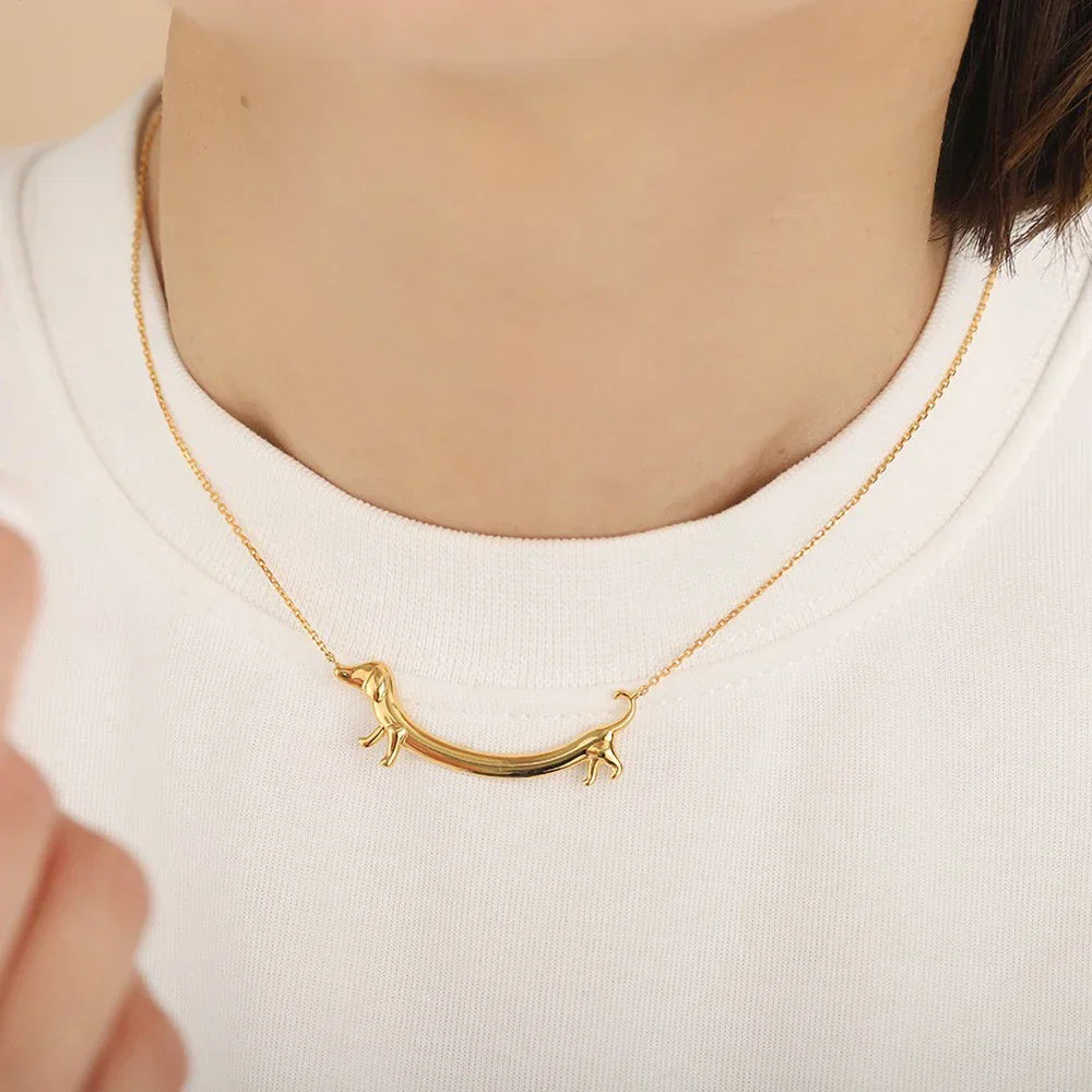 Women's Golden Dachshund Pendant Necklace