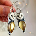 Champagne Stone Owl Earrings