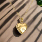 Heart-Shaped Paw Print Pet Memorial Necklace