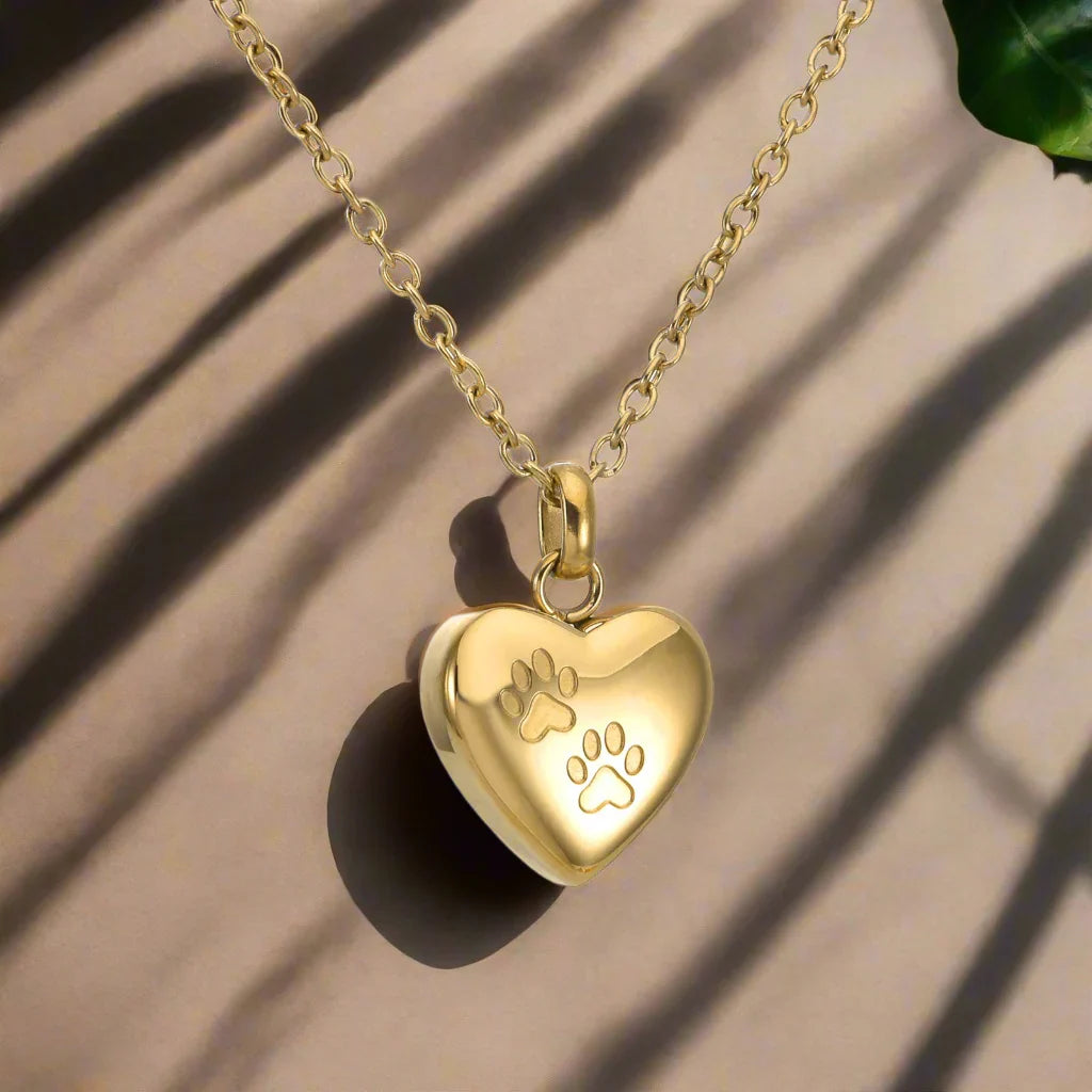 Paw Heart Memorial Necklace