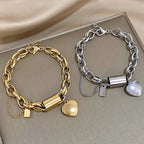 Chunky Gold Heart Bracelet