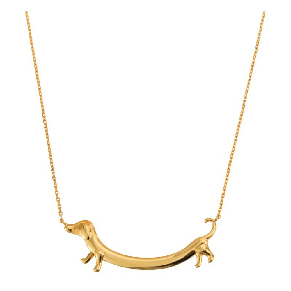 Women's Golden Dachshund Pendant Necklace