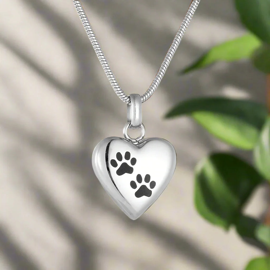 Paw Heart Memorial Necklace