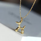 Gold Hot Air Balloon Dog Pendant – Fun Women's Necklace