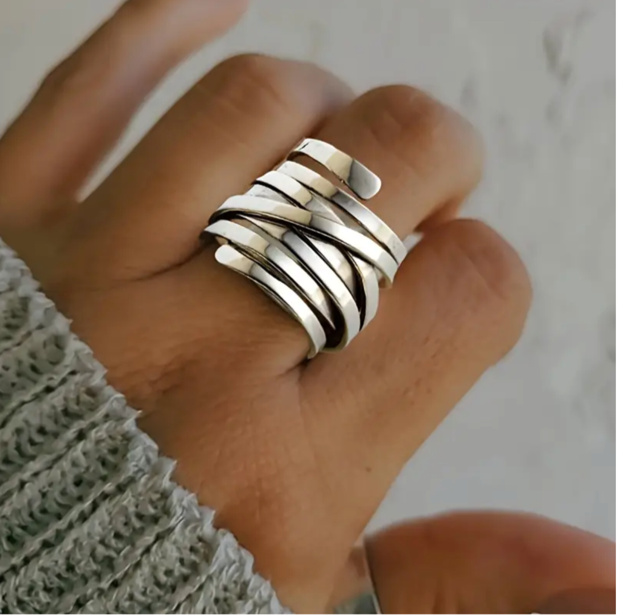 Bliss - Retro Chunky Silver Ring