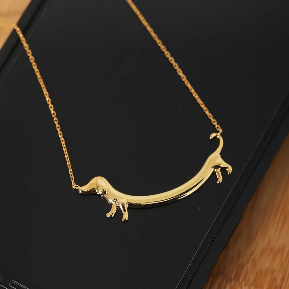 Women's Golden Dachshund Pendant Necklace