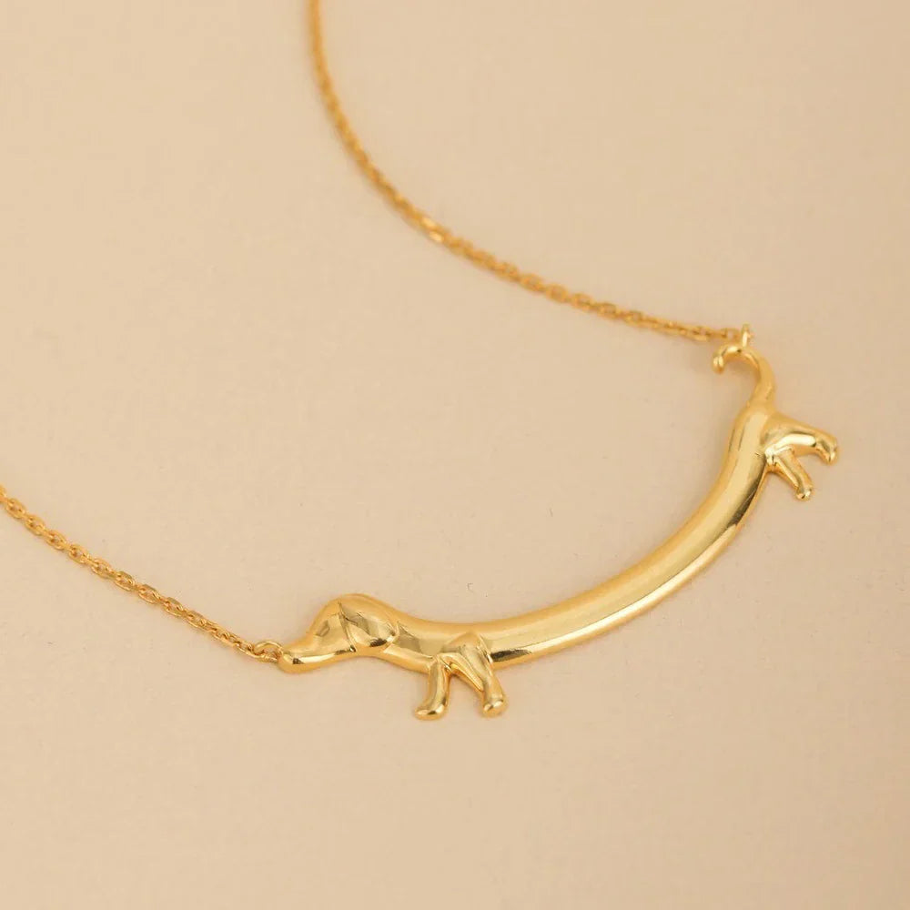 Women's Golden Dachshund Pendant Necklace