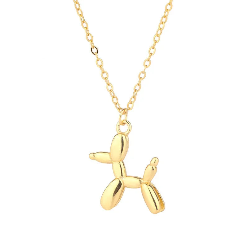 Gold Hot Air Balloon Dog Pendant – Fun Women's Necklace