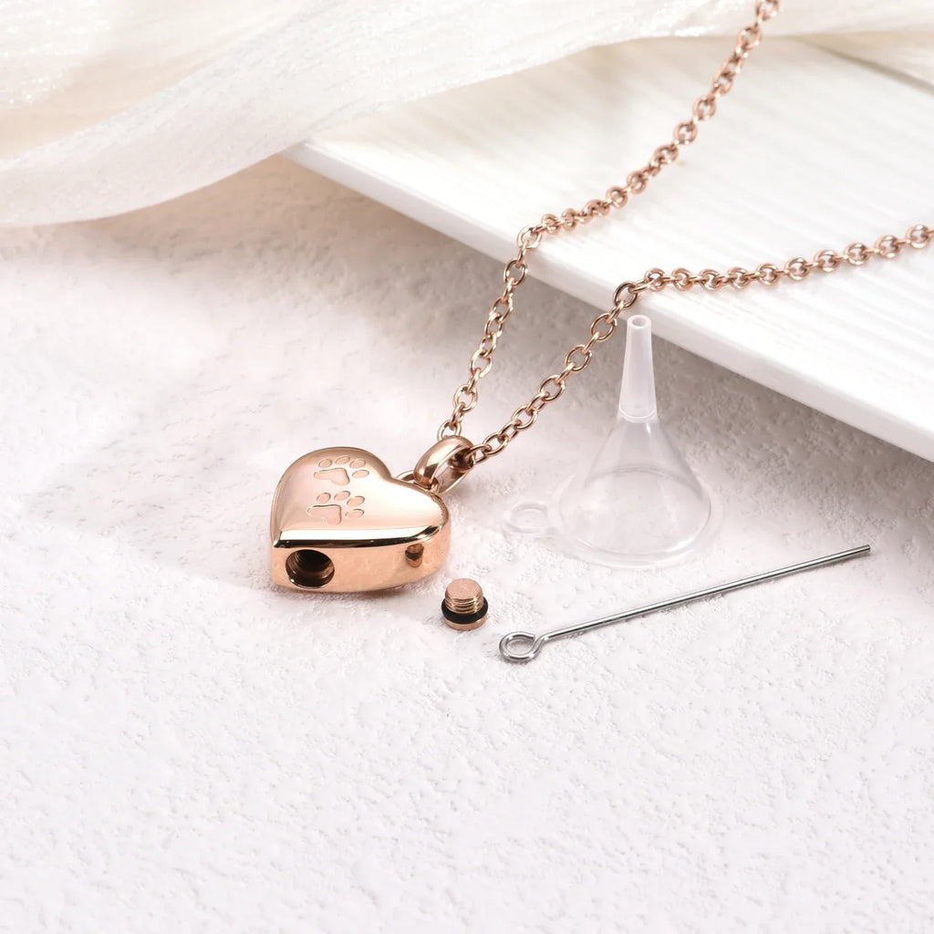 Paw Heart Memorial Necklace