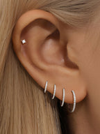 Waterproof Titanium Cartilage Hoop in Multiple Sizes - 5A CZ, 16g & 18g