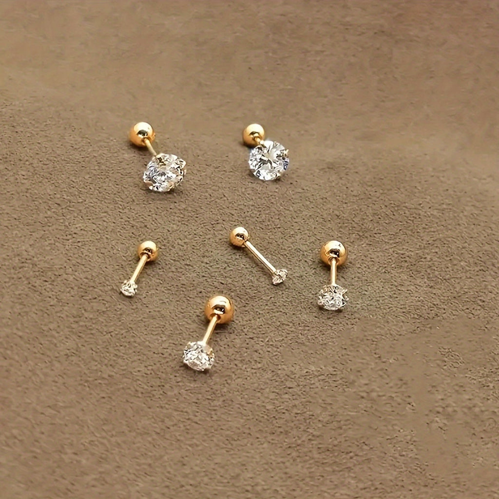 Elegant Earring Trio: 3 Pairs of Stylish Earrings