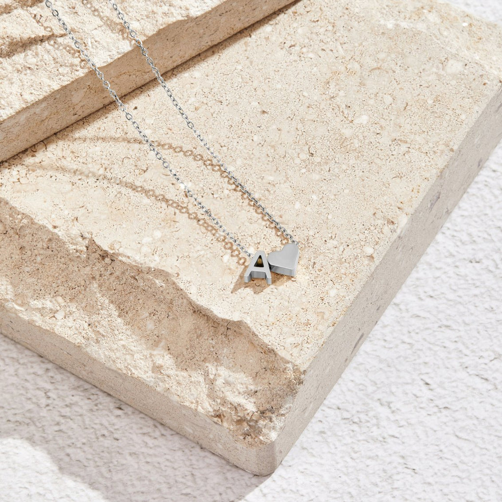 YAHNA | Silver Necklace with Initial Letter