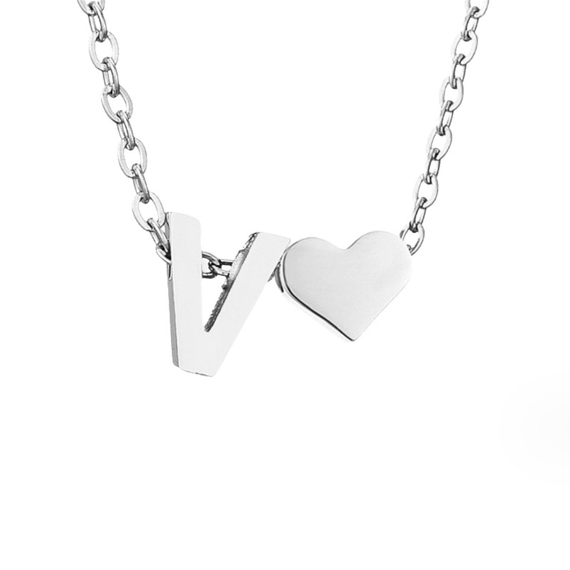 YAHNA | Silver Necklace with Initial Letter