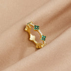 Clover Crystal Lucky Ring