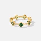 Clover Crystal Lucky Ring