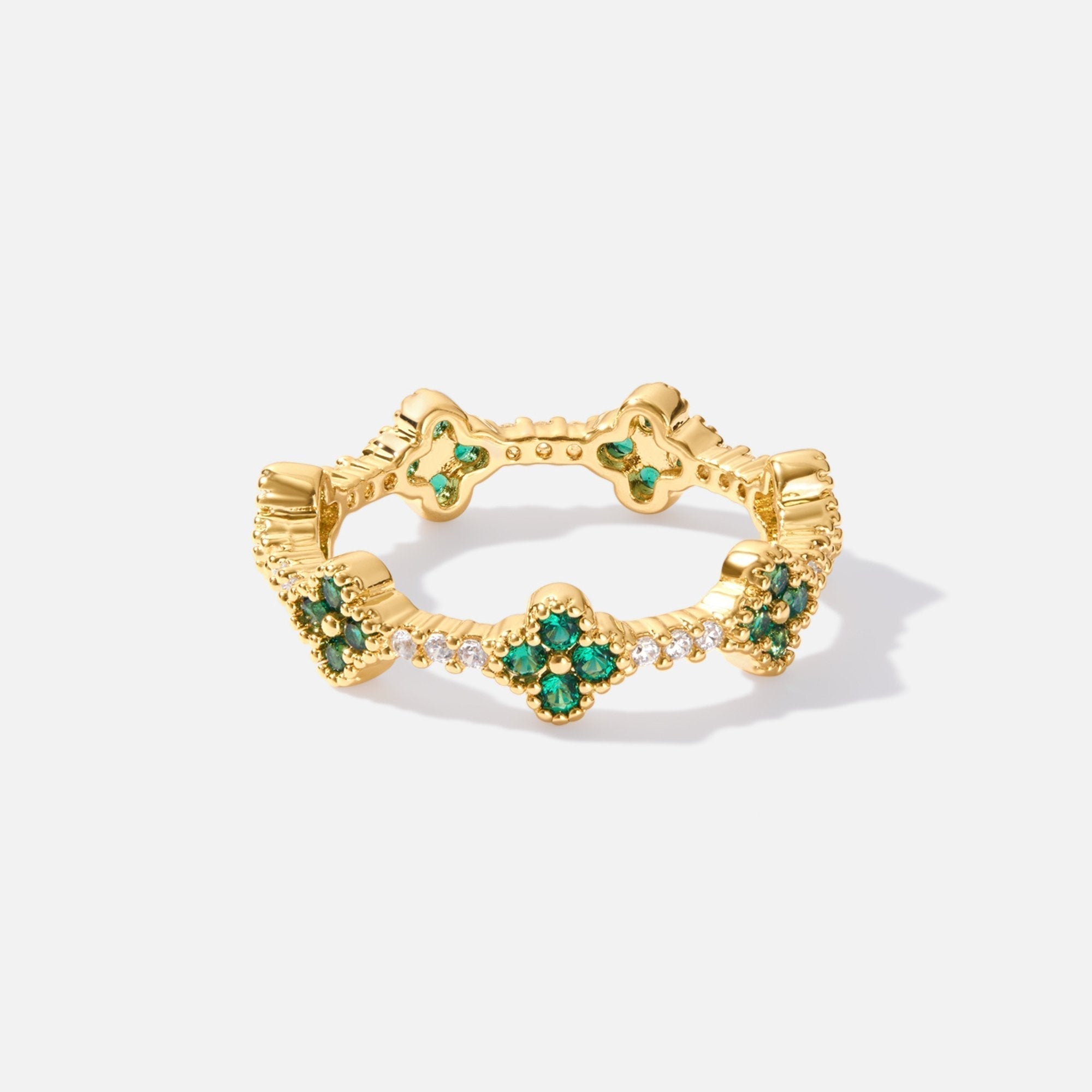 Clover Crystal Lucky Ring